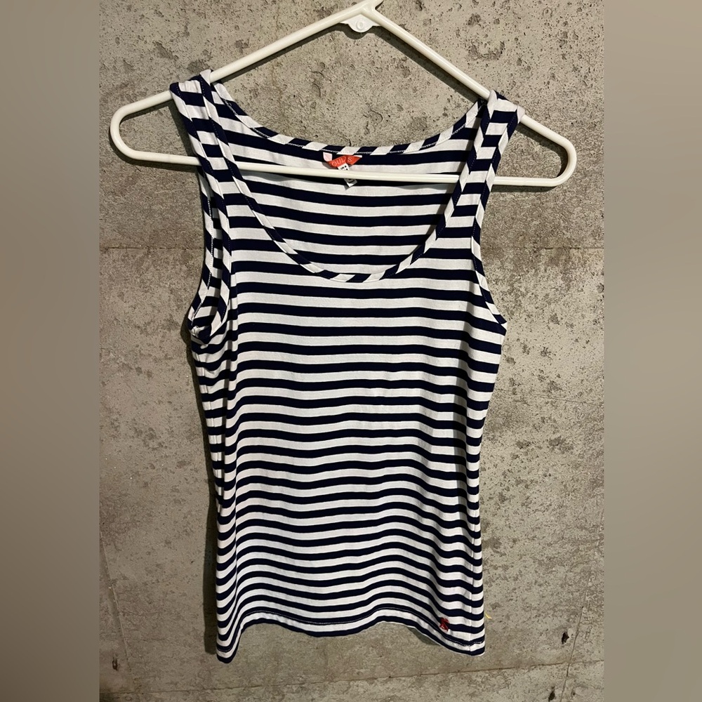 NAVY BLUE AND WHITE STRIPED TANK TOP